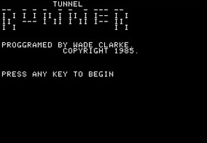 Tunnel Runner title page screenshot