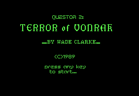Terror of Vonrak title page screenshot