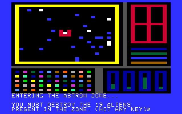 Astron Zone Apple II screenshot